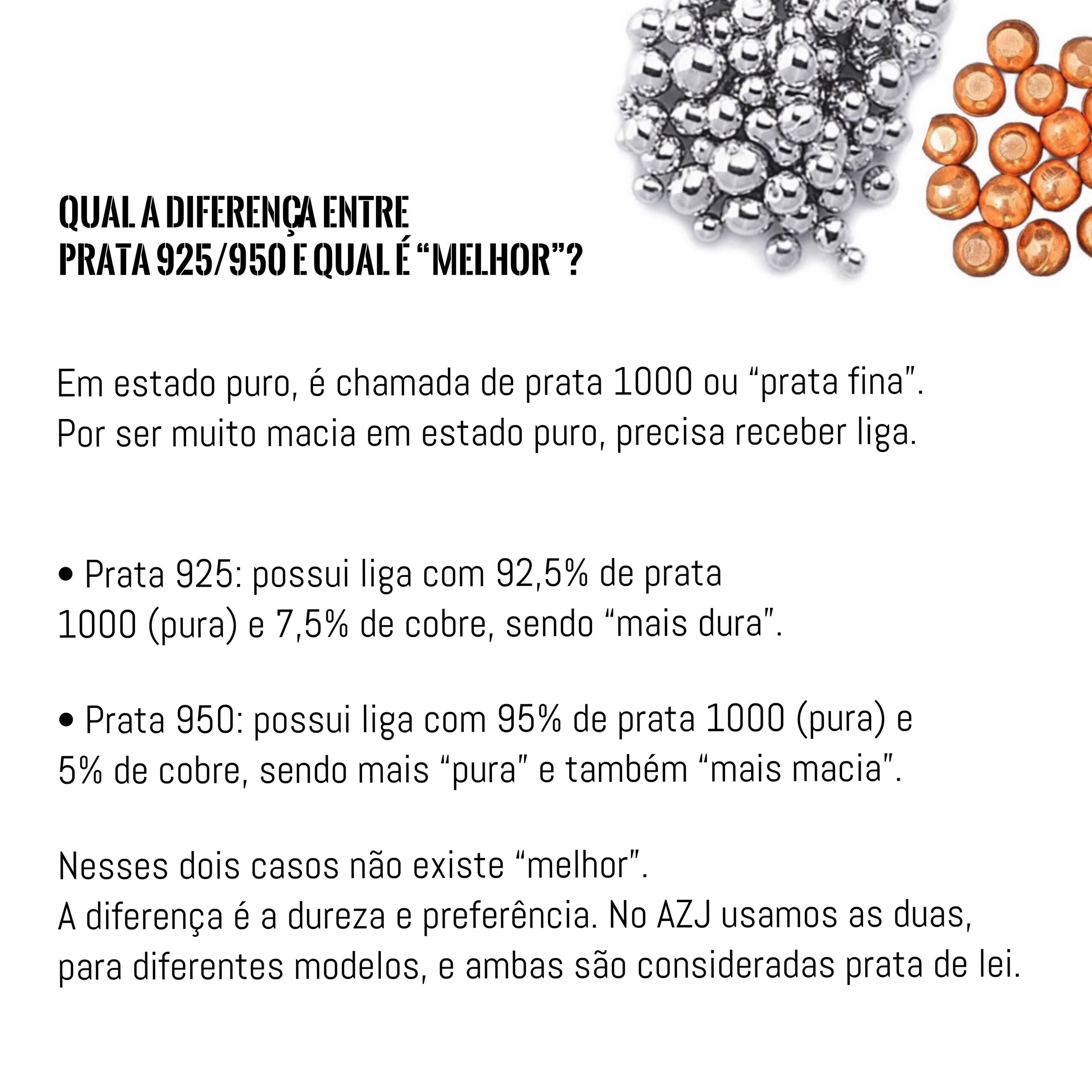 Qual a diferença entre prata 925/950 e qual é melhor? Ana Zulma